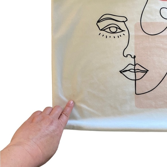 Decor pillow case cover Modern art design cream with blush tones - Picture 3 of 5